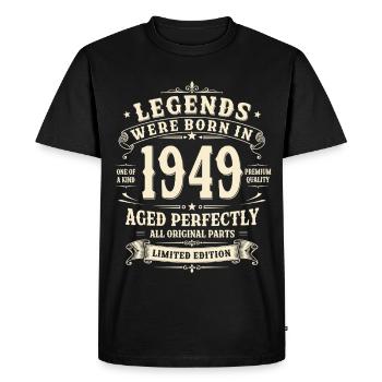 Cadeau d’anniversaire pour le 77e anniversaire 1949 Homme Vintage Rétro - T-shirt Premium bio Homme - noir - Devant - Nico (187cm)