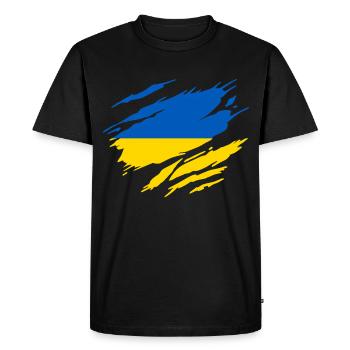Ukraine Ukrainian flag - Men's Premium Organic T-Shirt - black - Front - Nico (187cm)