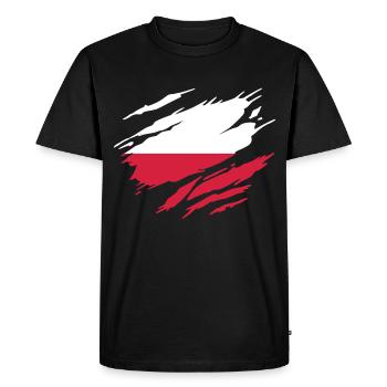 Poland Polish Flag Polish - Men's Premium Organic T-Shirt - black - Front - Nico (187cm)