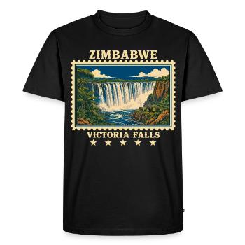Zimbabwe Victoria Falls Vintage Travel Brand - Men's Premium Organic T-Shirt - black - Front - Nico (187cm)