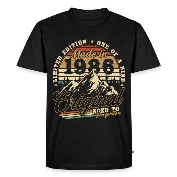 1986 Vintage Vintage Birthday Gift Retro - Men's Premium Organic T-Shirt - black - Front - Nico (187cm)