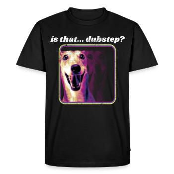 Chien Dubstep Drôle - Festival Rave Dubstep - T-shirt Premium bio Homme - noir - Devant - Nico (187cm)