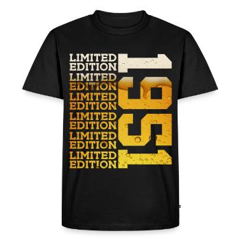 LIMITED EDITION 1951 BEER 75TH BIRTHDAY - Men's Premium Organic T-Shirt - black - Front - Nico (187cm)