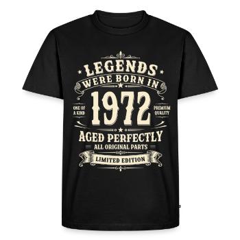Cadeau d’anniversaire pour le 54e anniversaire 1972 Homme Vintage Rétro - T-shirt Premium bio Homme - noir - Devant - Nico (187cm)