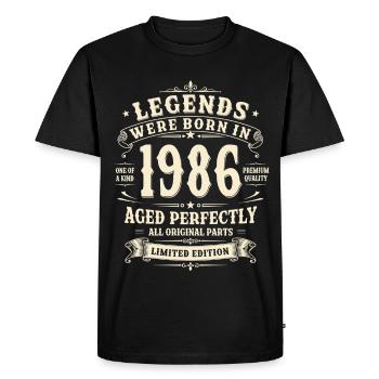 Cadeau de 40e anniversaire 1986 Homme Vintage Rétro - T-shirt Premium bio Homme - noir - Devant - Nico (187cm)