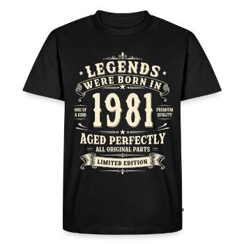 Cadeau pour le 45e anniversaire 1981 Homme Vintage Rétro - T-shirt Premium bio Homme - noir - Devant - Nico (187cm)