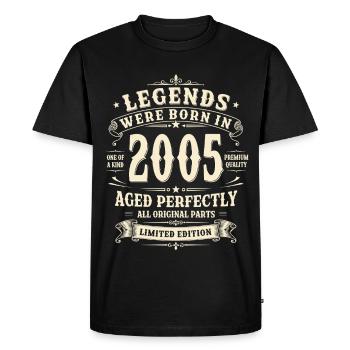 21st Birthday Gift 2005 Man Vintage Retro - Men's Premium Organic T-Shirt - black - Front - Nico (187cm)