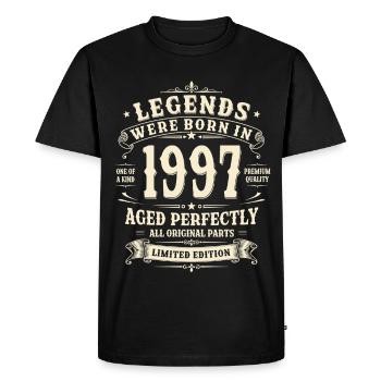 Cadeau d’anniversaire pour le 29e anniversaire 1997 Homme Vintage Rétro - T-shirt Premium bio Homme - noir - Devant - Nico (187cm)