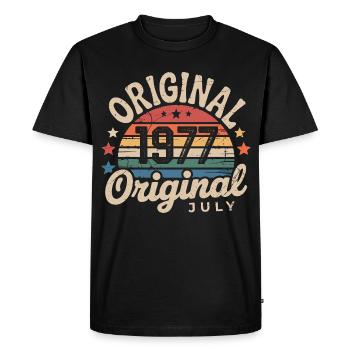 Original July 1977 Retro Vintage Birthday - Men's Premium Organic T-Shirt - black - Front - Nico (187cm)