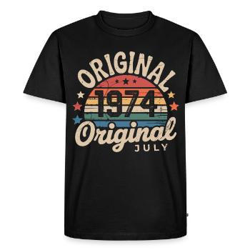 Original July 1974 Retro Vintage Birthday - Men's Premium Organic T-Shirt - black - Front - Nico (187cm)