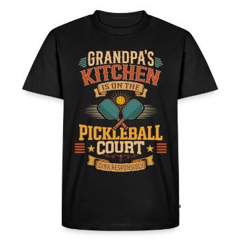 Vintage Paddle Dink Funny Grandpa Pickleball - Men's Premium Organic T-Shirt - black - Front - Nico (187cm)