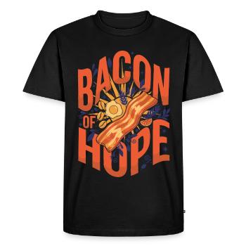 Breakfast Bacon Of Hope Funny Brunch Coffee Food - Men's Premium Organic T-Shirt - black - Front - Nico (187cm)