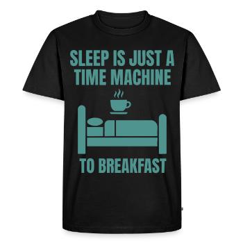 Le petit-déjeuner : le sommeil étrange n’est qu’une machine à voyager dans le temps - T-shirt Premium bio Homme - noir - Devant - Nico (187cm)