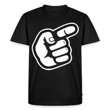 Finger Hand Pointing Direction - Men's Premium Organic T-Shirt - black - Front - Nico (187cm)