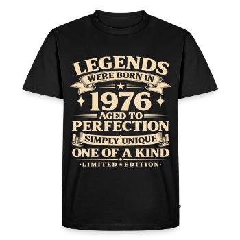 Né en 1976 Simplement unique - T-shirt Premium bio Homme - noir - Devant - Nico (187cm)