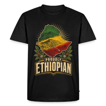 Éthiopie Éthiopien Fièrement Éthiopien - T-shirt Premium bio Homme - noir - Devant - Nico (187cm)