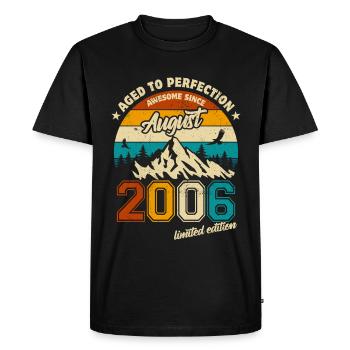 August 2006 | Aged to perfection | Birthday - Men's Premium Organic T-Shirt - black - Front - Nico (187cm)