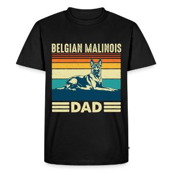 Papa malinois belge berger Papa - T-shirt Premium bio Homme - noir - Devant - Nico (187cm)