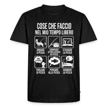 Maglietta Pesca Divertente Tempo Libero - T-shirt Premium bio Homme - noir - Devant - Nico (187cm)