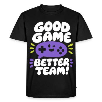 Good Game Better Team - Men's Premium Organic T-Shirt - black - Front - Nico (187cm)