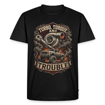Rolling Coal Turbo Torque And Trouble - Men's Premium Organic T-Shirt - black - Front - Nico (187cm)