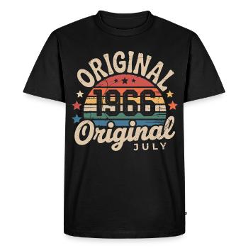 Original July 1966 Retro Vintage Birthday - Men's Premium Organic T-Shirt - black - Front - Nico (187cm)
