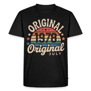 Original Juillet 1978 Anniversaire Vintage Retro - T-shirt Premium bio Homme - noir - Devant - Nico (187cm)