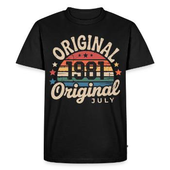 Original Juillet 1981 Anniversaire Vintage Retro - T-shirt Premium bio Homme - noir - Devant - Nico (187cm)