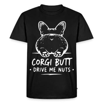 Le derrière du corgi me rend fou - T-shirt Premium bio Homme - noir - Devant - Nico (187cm)