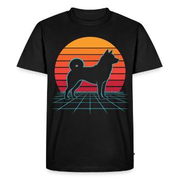 Shiba Inu Retro Kawaii Doge japonais - T-shirt Premium bio Homme - noir - Devant - Nico (187cm)