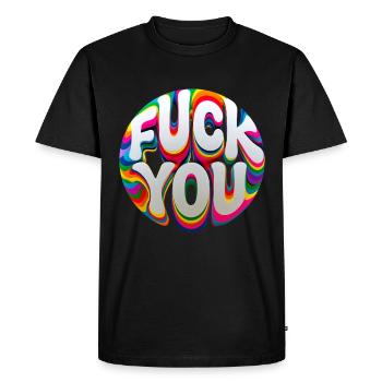Colorful provocation - Men's Premium Organic T-Shirt - black - Front - Nico (187cm)