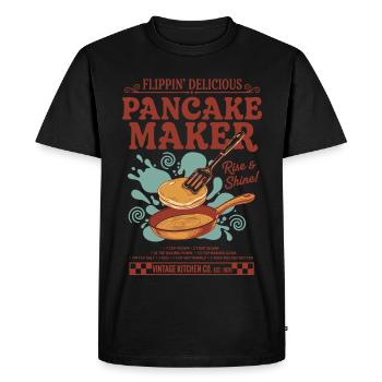Breakfast Pancake Maker Flippin Delicious Rise And - Men's Premium Organic T-Shirt - black - Front - Nico (187cm)