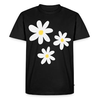 Fleurs blanches dans une élégance intemporelle - T-shirt Premium bio Homme - noir - Devant - Nico (187cm)