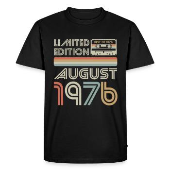 Cassette | Meilleur d’août 1976 | Édition limitée - T-shirt Premium bio Homme - noir - Devant - Nico (187cm)