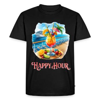 En se déplaçant vers l’happy hour - T-shirt Premium bio Homme - noir - Devant - Nico (187cm)