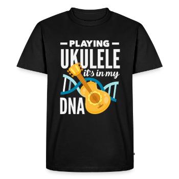 Funny Ukulele Designs and Sayings - Men's Premium Organic T-Shirt - black - Front - Nico (187cm)