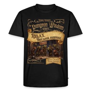 Ils ont l’air amicaux - T-shirt Premium bio Homme - noir - Devant - Nico (187cm)