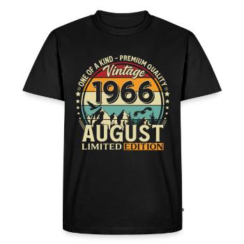 60th Birthday Gift Husband Original 1966 August - Men's Premium Organic T-Shirt - black - Front - Nico (187cm)