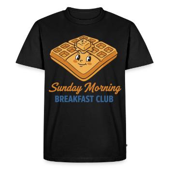 Petit-déjeuner Club du dimanche matin drôle - T-shirt Premium bio Homme - noir - Devant - Nico (187cm)