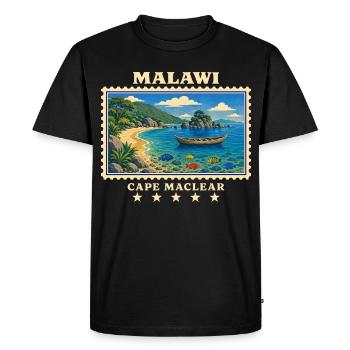 Marque de voyage vintage Malawi Cape Maclear - T-shirt Premium bio Homme - noir - Devant - Nico (187cm)