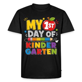 Premier Jour De Maternelle Rentrée Scolaire - T-shirt Premium bio Homme - noir - Devant - Nico (187cm)