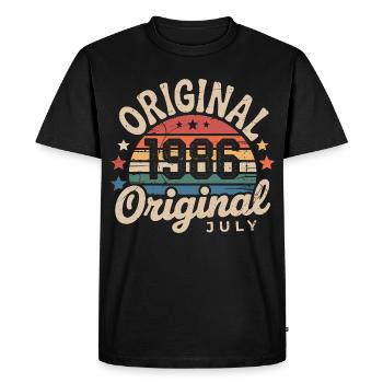 Original Juillet 1986 Anniversaire Vintage Retro - T-shirt Premium bio Homme - noir - Devant - Nico (187cm)