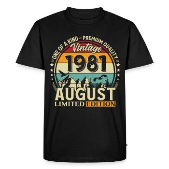 45th Birthday Gift Husband Original 1981 August - Men's Premium Organic T-Shirt - black - Front - Nico (187cm)