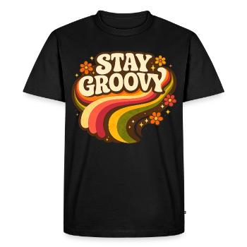 Reste Groovy Rainbow - T-shirt Premium bio Homme - noir - Devant - Nico (187cm)