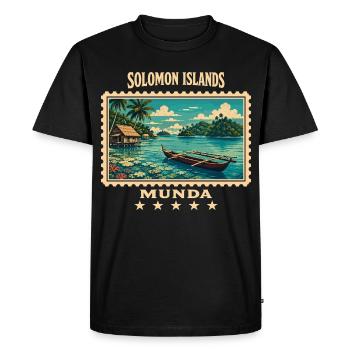 Marque de voyage vintage Solomon Islands Munda - T-shirt Premium bio Homme - noir - Devant - Nico (187cm)