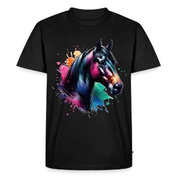 Cheval à motif Trakehner - T-shirt Premium bio Homme - noir - Devant - Nico (187cm)