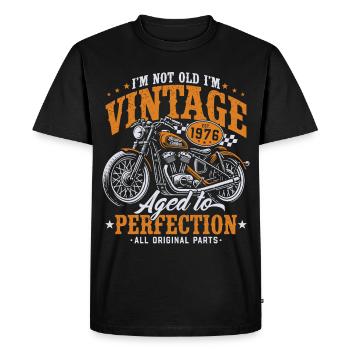 Cadeau d’anniversaire de moto vintage vintage 1976 - T-shirt Premium bio Homme - noir - Devant - Nico (187cm)