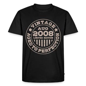 Vintage août 2008 Édition limitée Circle - T-shirt Premium bio Homme - noir - Devant - Nico (187cm)