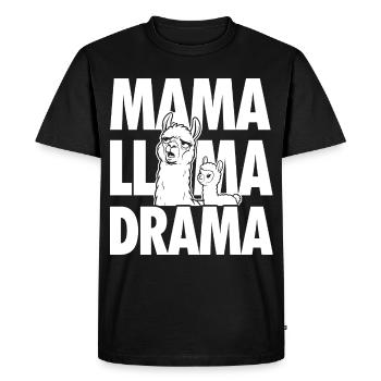 Drame Mama Llama – Motif familial drôle - T-shirt Premium bio Homme - noir - Devant - Nico (187cm)