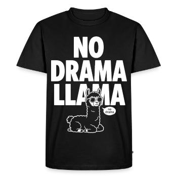 Llama sans drame – Llama cool - T-shirt Premium bio Homme - noir - Devant - Nico (187cm)